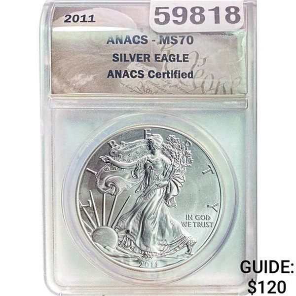 2011 Silver Eagle ANACS MS70
