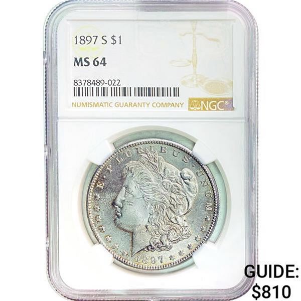 1897-S Morgan Silver Dollar NGC MS64