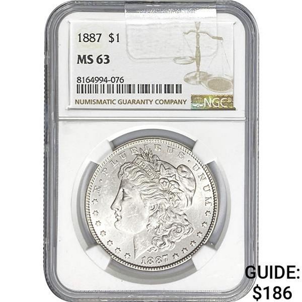 1887 Morgan Silver Dollar NGC MS63