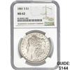 Image 1 : 1881-S Morgan Silver Dollar NGC MS62