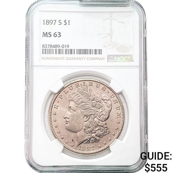 1897-S Morgan Silver Dollar NGC MS63