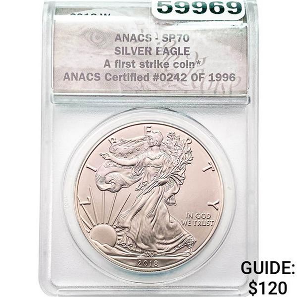 2018-W Silver Eagle ANACS SP70