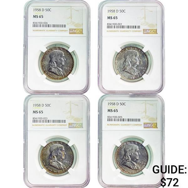 [4]1958 Franklin Half Dollar MS65