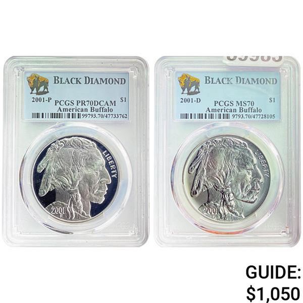 [2]2001 American Buffalo $1 MS/PR70
