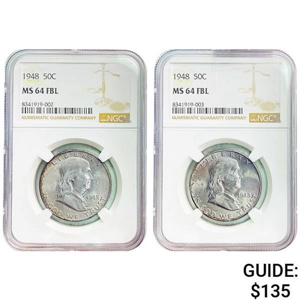 [2]1948 Franklin Half Dollar MS64