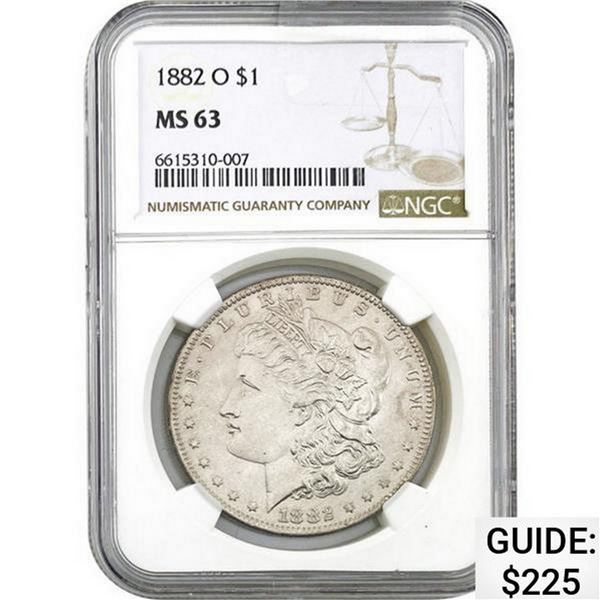 1882-O Morgan Silver Dollar NGC MS63