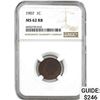 Image 1 : 1907 1C Indian Head Cent NGC MS62 RB