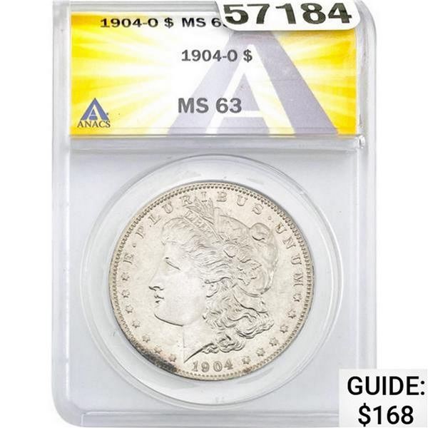 1904-O Morgan Silver Dollar ANACS MS63