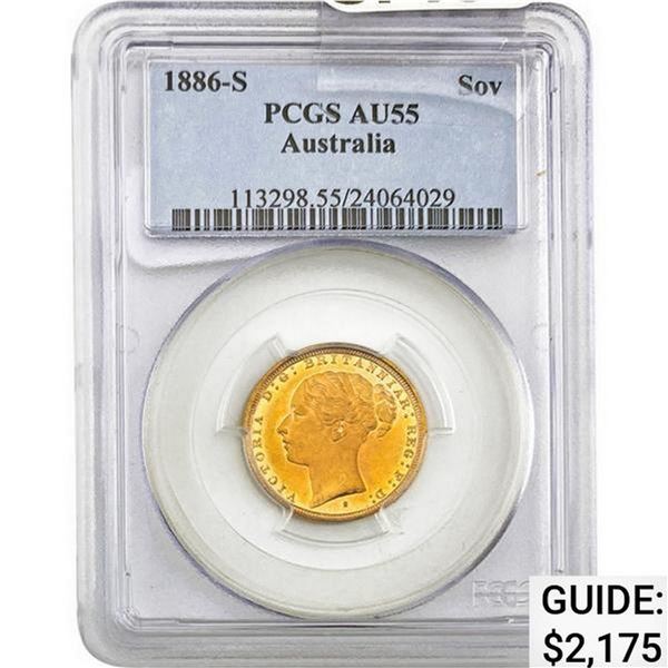 1886-S Australia Sovereign PCGS AU55