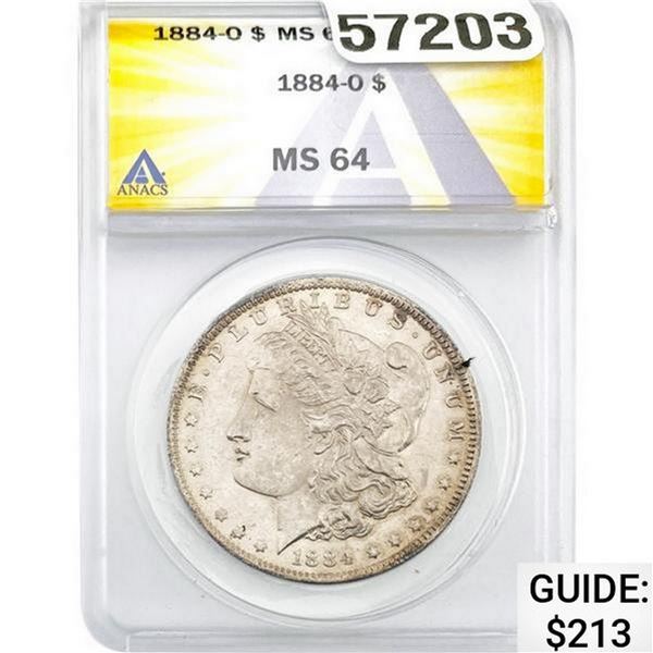 1884-O Morgan Silver Dollar ANACS MS64