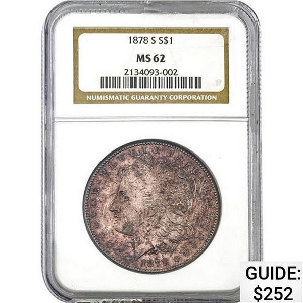 1878-S Morgan Silver Dollar NGC MS62