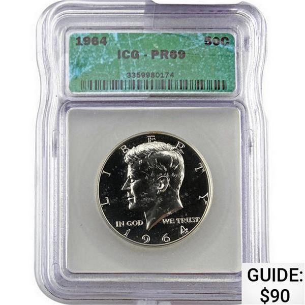 1964 Kennedy Half Dollar ICG PR69