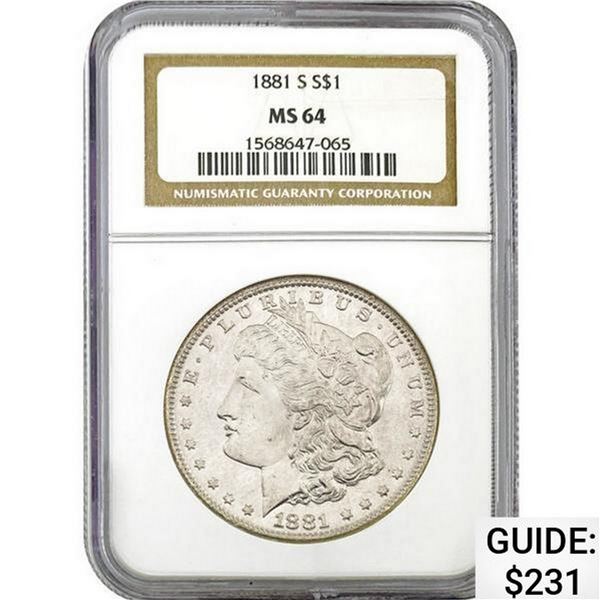 1881-S Morgan Silver Dollar NGC MS64
