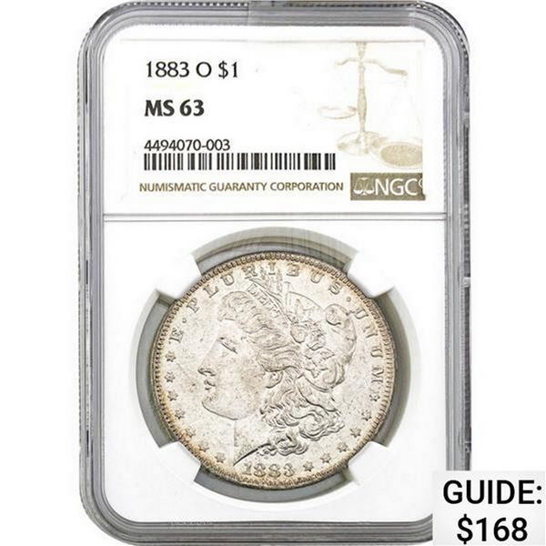 1883-O Morgan Silver Dollar NGC MS63