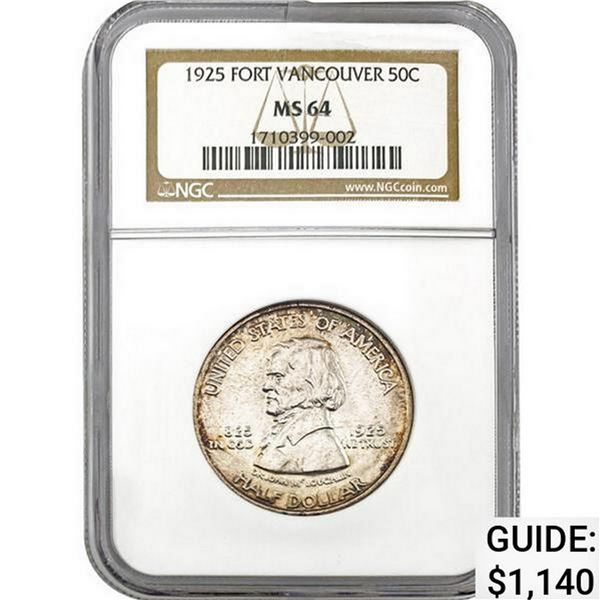 1925 Fort Vancouver 50C NGC MS64