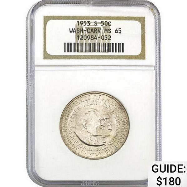 1953-S Washington-Carver 50C NGC MS65