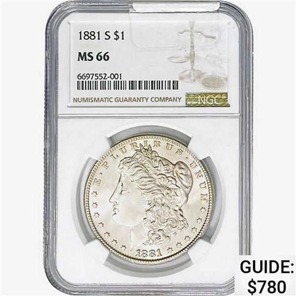 1881-S Morgan Silver Dollar NGC MS66