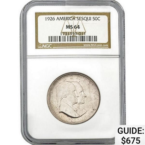 1926 Sesquicentennial 50C NGC MS64