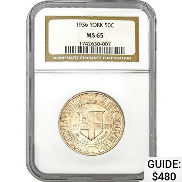 1936 York 50C NGC MS65