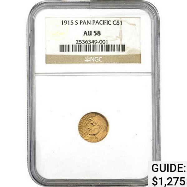 1915-S Pan Pacific G$1 NGC AU58