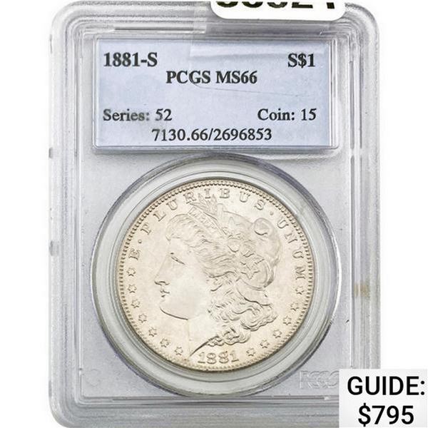 1881-S Morgan Silver Dollar PCGS MS66