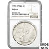Image 1 : 1986 American Silver Eagle NGC MS69