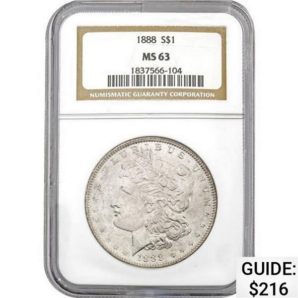 1888 Morgan Silver Dollar NGC MS63