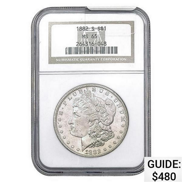 1882-S Morgan Silver Dollar NGC MS65