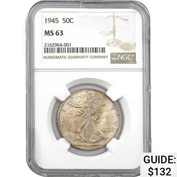 1945 50C Walking Liberty NGC MS63