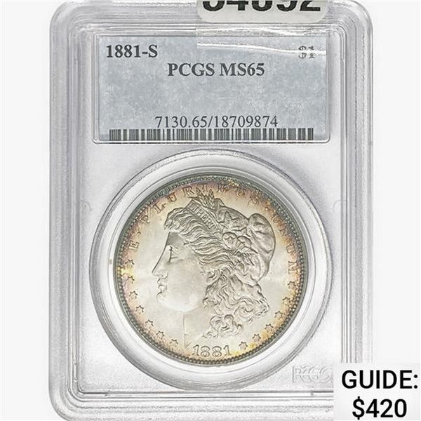 1881-S Morgan Silver Dollar PCGS MS65