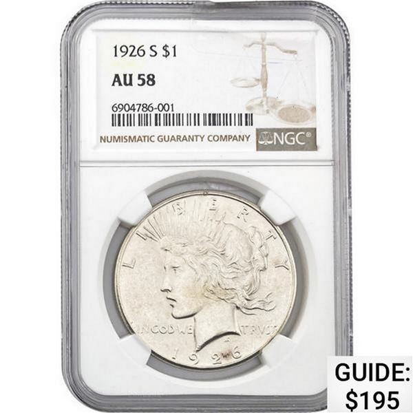 1926-S Peace Dollar NGC AU58