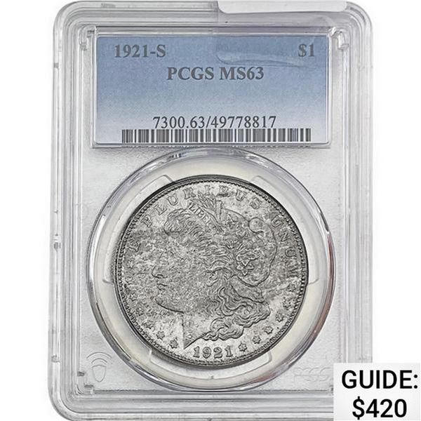 1921-S Morgan Silver Dollar PCGS MS63