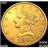 1847 $10 Gold Eagle CHOICE AU