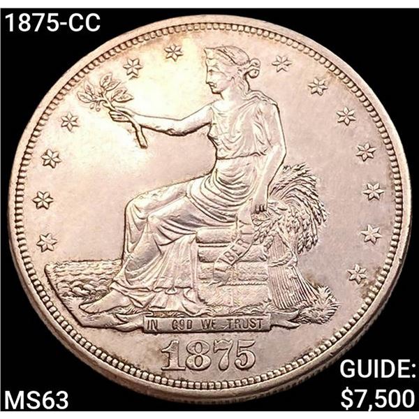 1875-CC Silver Trade Dollar CHOICE BU