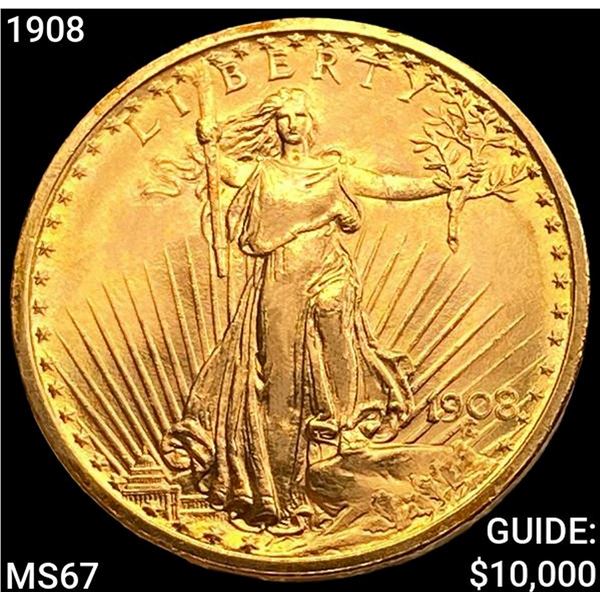 1908 $20 Gold Double Eagle SUPERB GEM BU