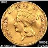 Image 1 : 1870 $3 Gold Piece CHOICE AU