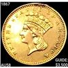 Image 1 : 1867 Rare Gold Dollar CHOICE AU