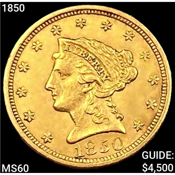 1850 $2.50 Gold Quarter Eagle UNCIRCULATED