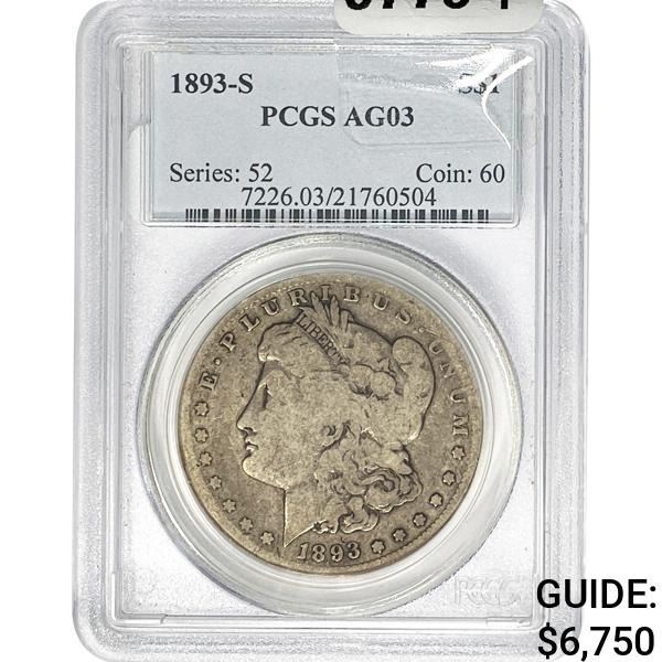1893-S Morgan Silver Dollar PCGS AG03