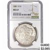 Image 1 : 1881-S Morgan Silver Dollar NGC MS67