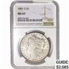 Image 1 : 1881-S Morgan Silver Dollar NGC MS67