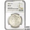 Image 1 : 1881-S Morgan Silver Dollar NGC MS67