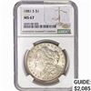 Image 1 : 1881-S Morgan Silver Dollar NGC MS67