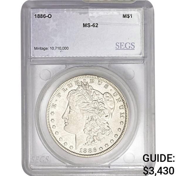 1886-O Morgan Silver Dollar SEGS MS62