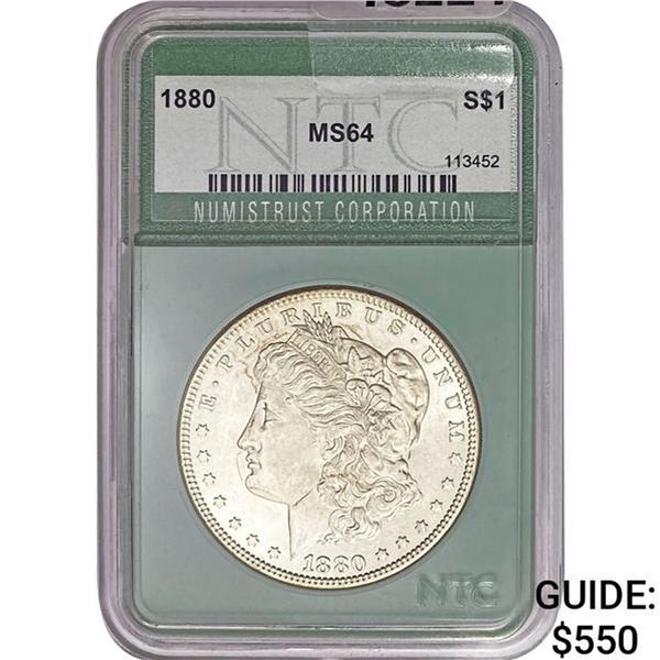 1880 Morgan Silver Dollar NTC MS64