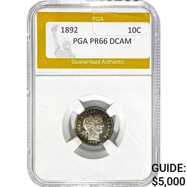 1892 10C Barber Dime PGA PR66 DCAM