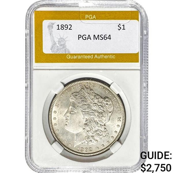 1892 Morgan Silver Dollar PGA MS64