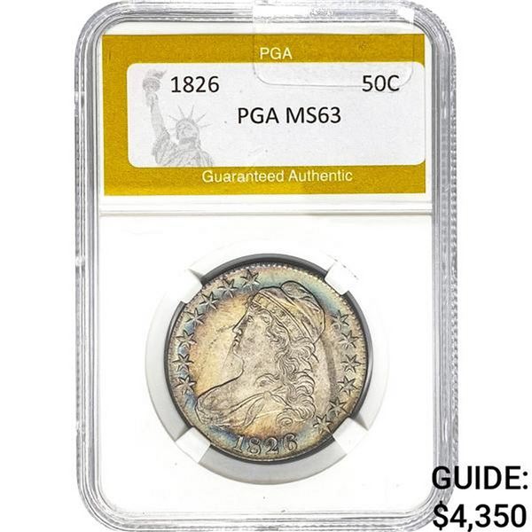 1826 50C Capped Bust Half Dollar PGA MS6