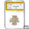Image 1 : 1867 Shield Nickel Rays PGA MS65