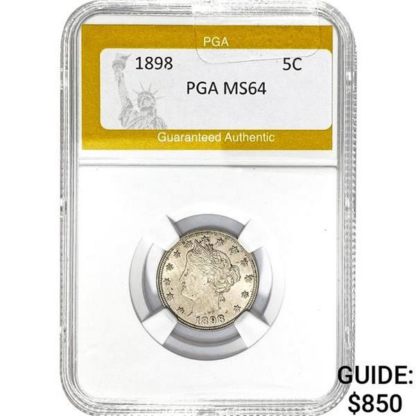 1898 Liberty Head Nickel PGA MS64